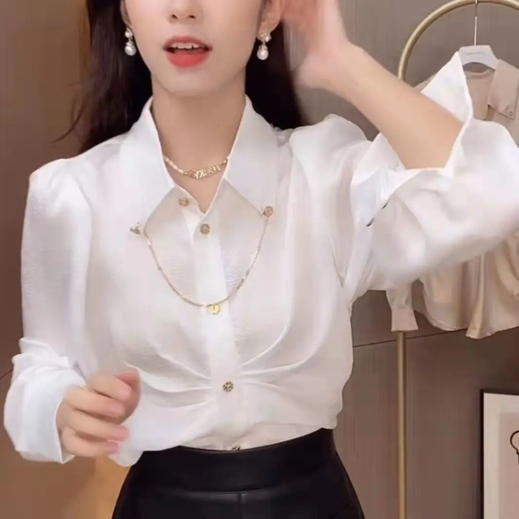 

Women 2022 Spring Autumn Tops and Blouses Female Casual Blouse Office Shirt Blusas Mujer De Moda Long Sleeve Ladies Shirts I52