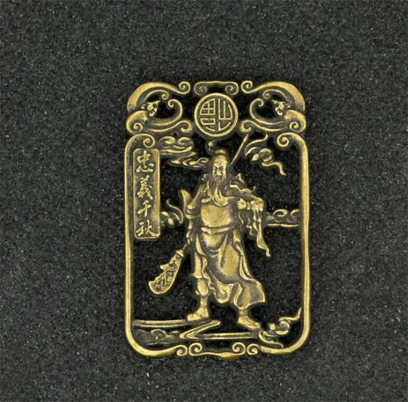 Медная статуя коллекции китайский латунный резной Guan Gong Yu карта благословения