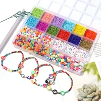 24grids colorful seed beads tool set for jewelri making diy bracelet jewelry accessories kit clay acrylic letter beads boxed
