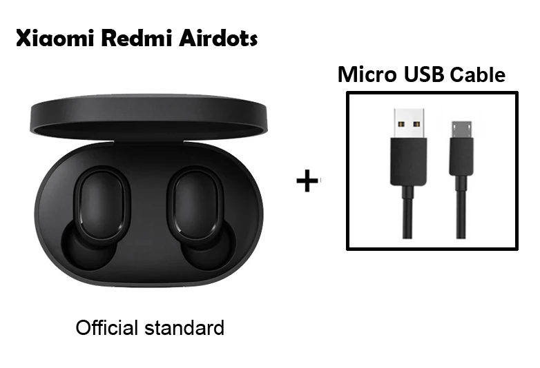 Add USB Cable Xiaomi Redmi Airdots TWS Bluetooth наушники стерео бас Bluetooth 5,0 с микрофоном - Цвет: Add USB Cable