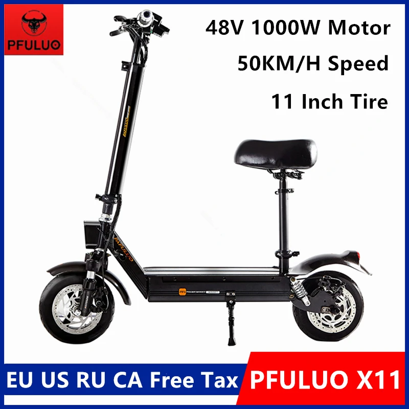 

PFULUO X-11 умный электрический самокат с сиденьем 48V 1000W мотор 50 км/ч 11 дюймов 2 колеса доска внедорожные ХОВЕРБОРДА скейтборда