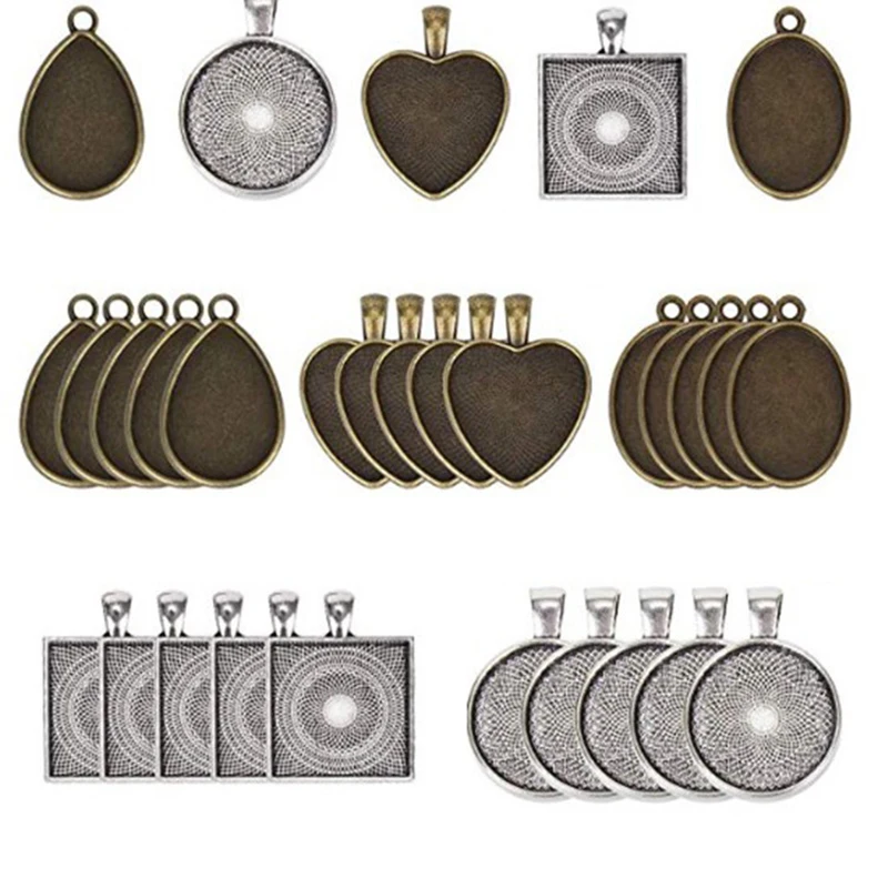 

DIY Jewelry Time Gam 25mm Heart Alloy Bottom Base Pendant Accessories Handmade Ancient Classical For Gift Supplier