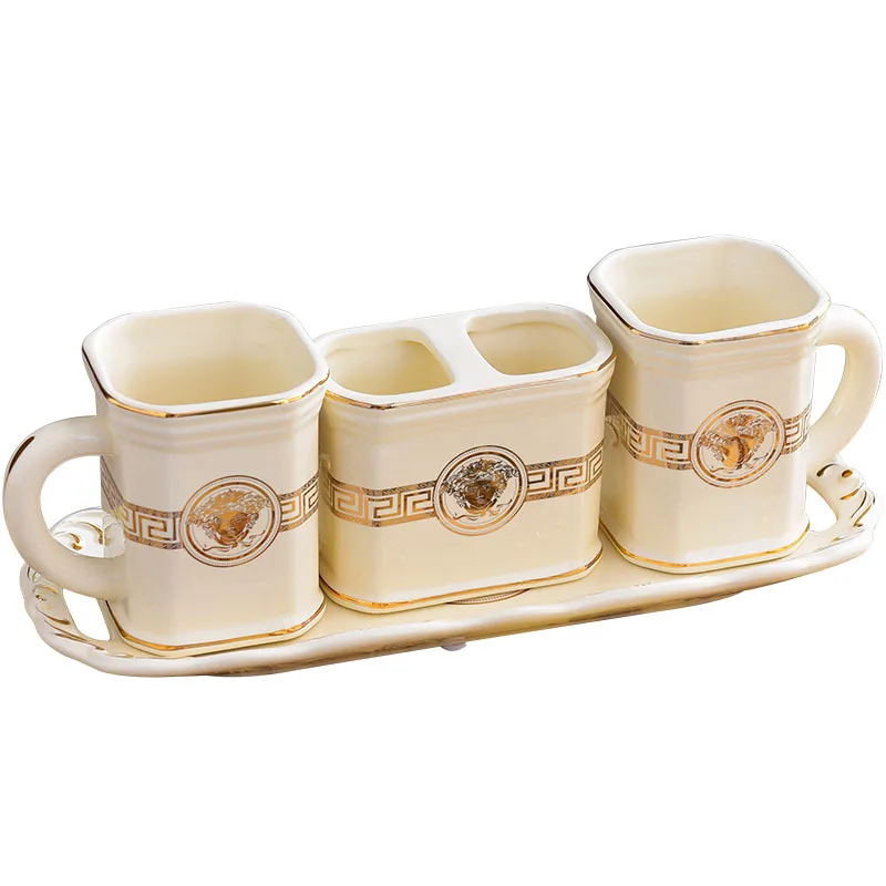 

European ceramic bathroom five piece set European bathroom Wash Cup Set toilet wash cup set