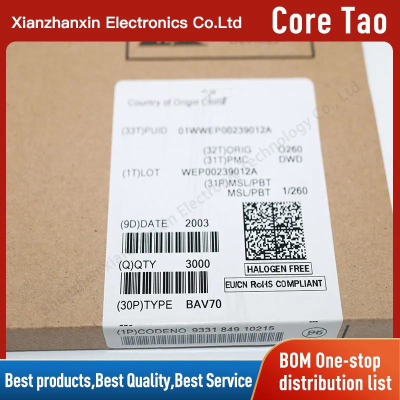 

100PCS/LOT BAV70 Screen printingA4 SOT-23 Power tube 0.2A/70V The patch switching diode