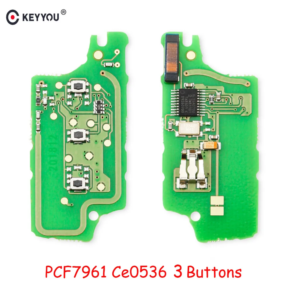 KEYYOU CE0236 433 МГц 3 кнопки с дистанционным управлением электронная печатная плата