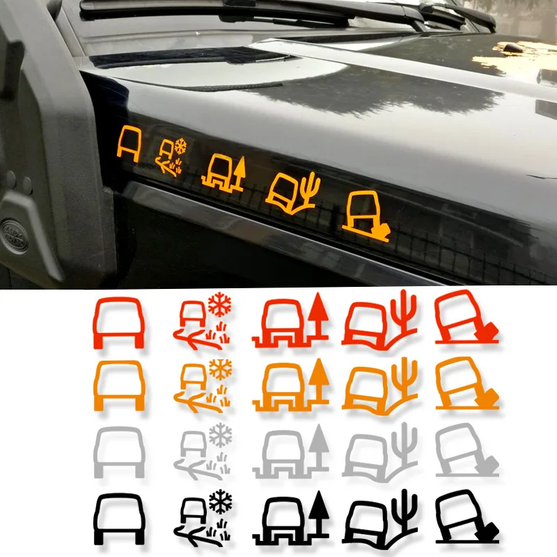 

Hood Side Body and Rear Trunk Terrain Response Icons Sticker Graphics Decal for Land Rover Evoque Range Rover Sport Discovery