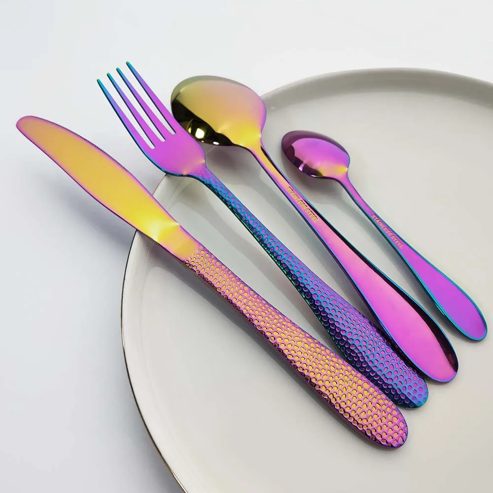 Набор столовой посуды из розового золота 4 шт. ножи вилки ложки набор нержавеющей