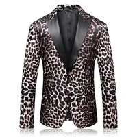 men blazer 2020 new arrival slim fit mens leopard print blazer high quality spring autumn mens prom blazers