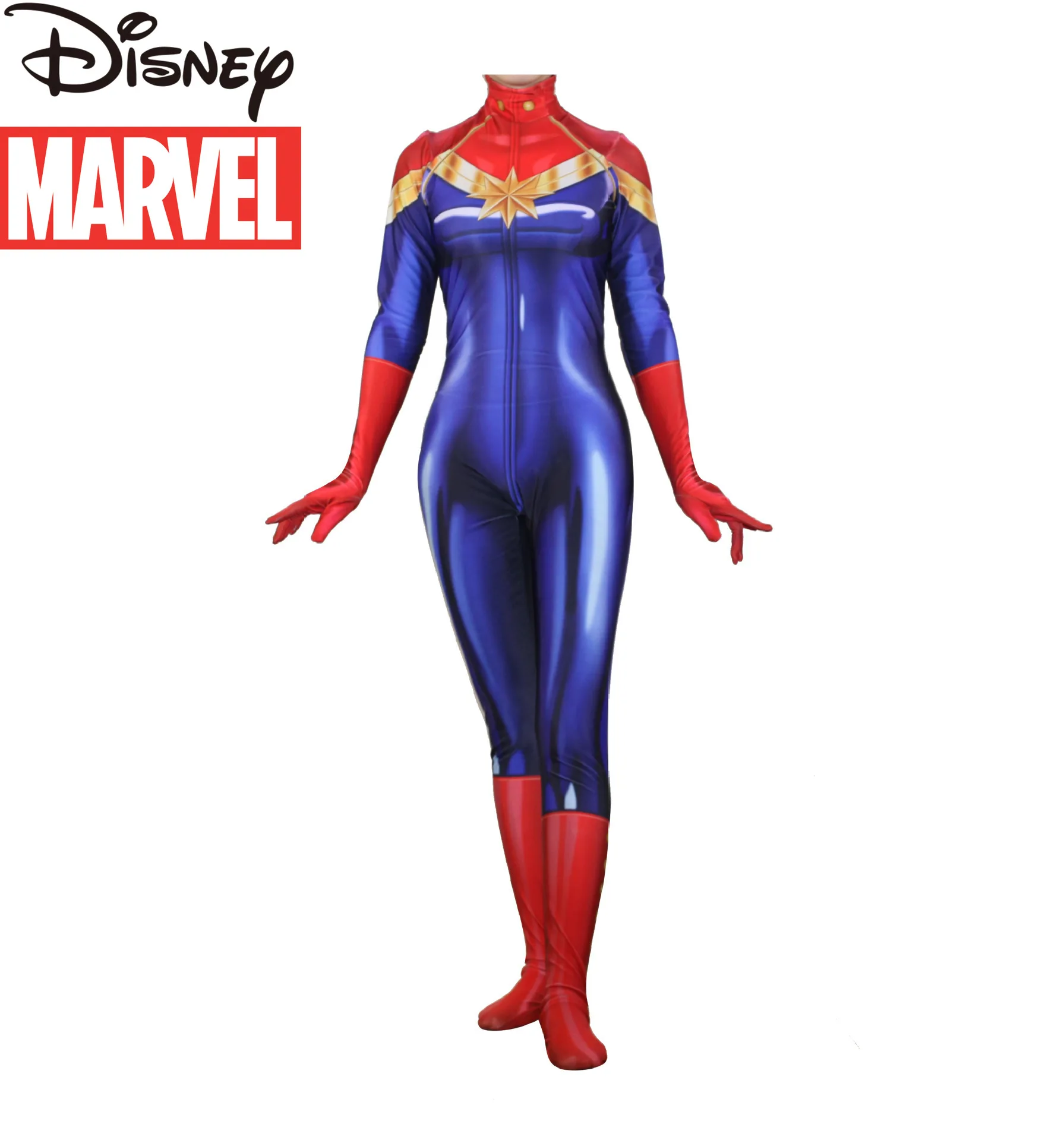 

Disney Marvel Avengers Captain Marvel Cosplay Movie Anime Cosplay Siamese Skinny Halloween Costume