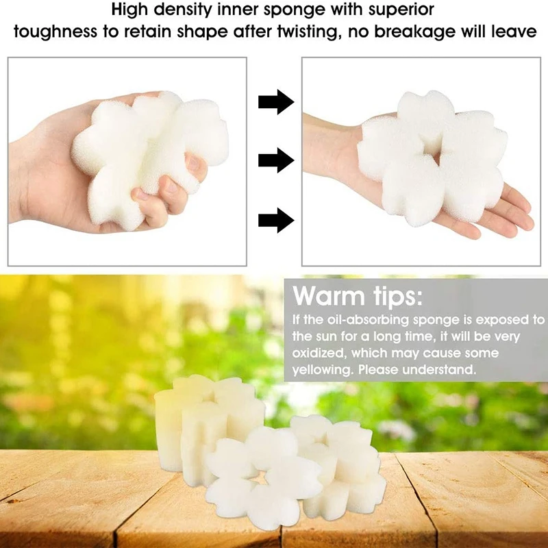 

50Pcs Flower Shaped Scum Sponge Hot Tub and Swimming Pool Oil Absorbing Sponge Removes Oils and Lotions From Your Spa