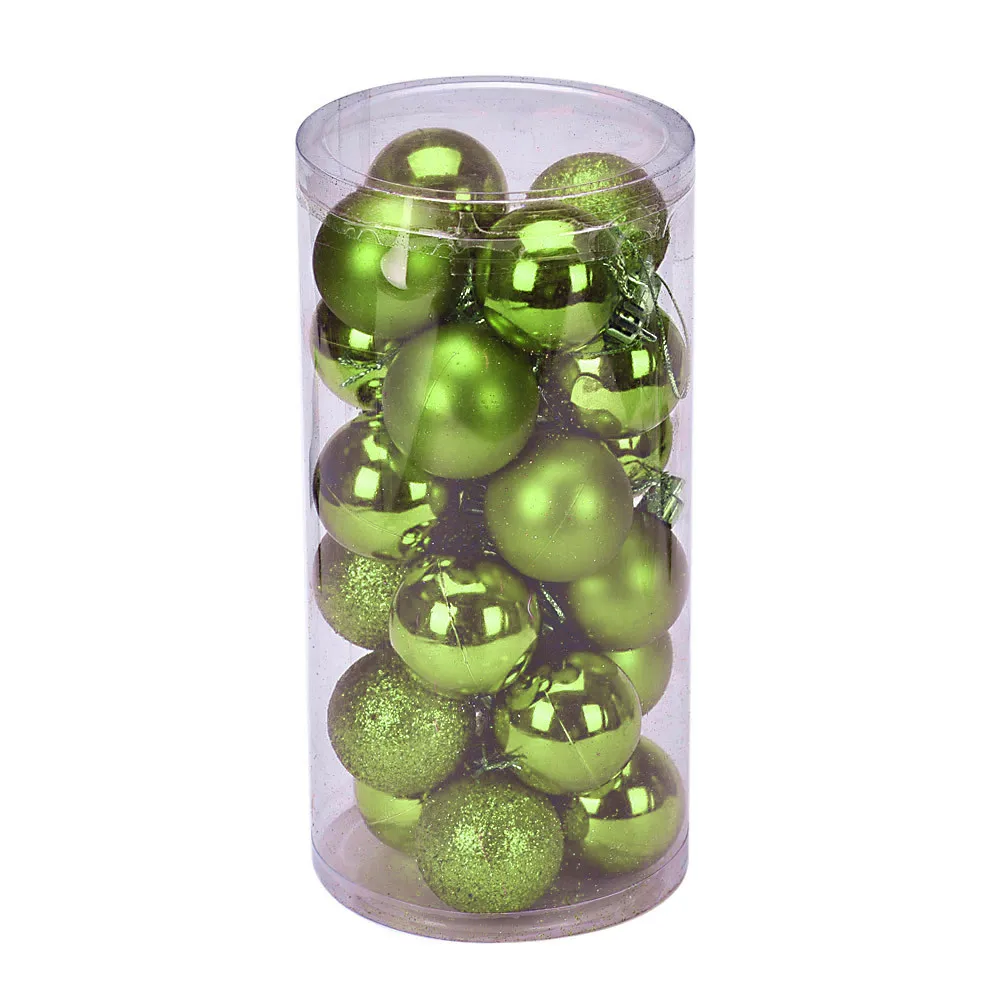Green Елка на Рождество Пластиковые Bombki Choinkowe елочные украшения Bolas De Natal домашний декор Рождественские шары Palle Natale - Цвет: Green