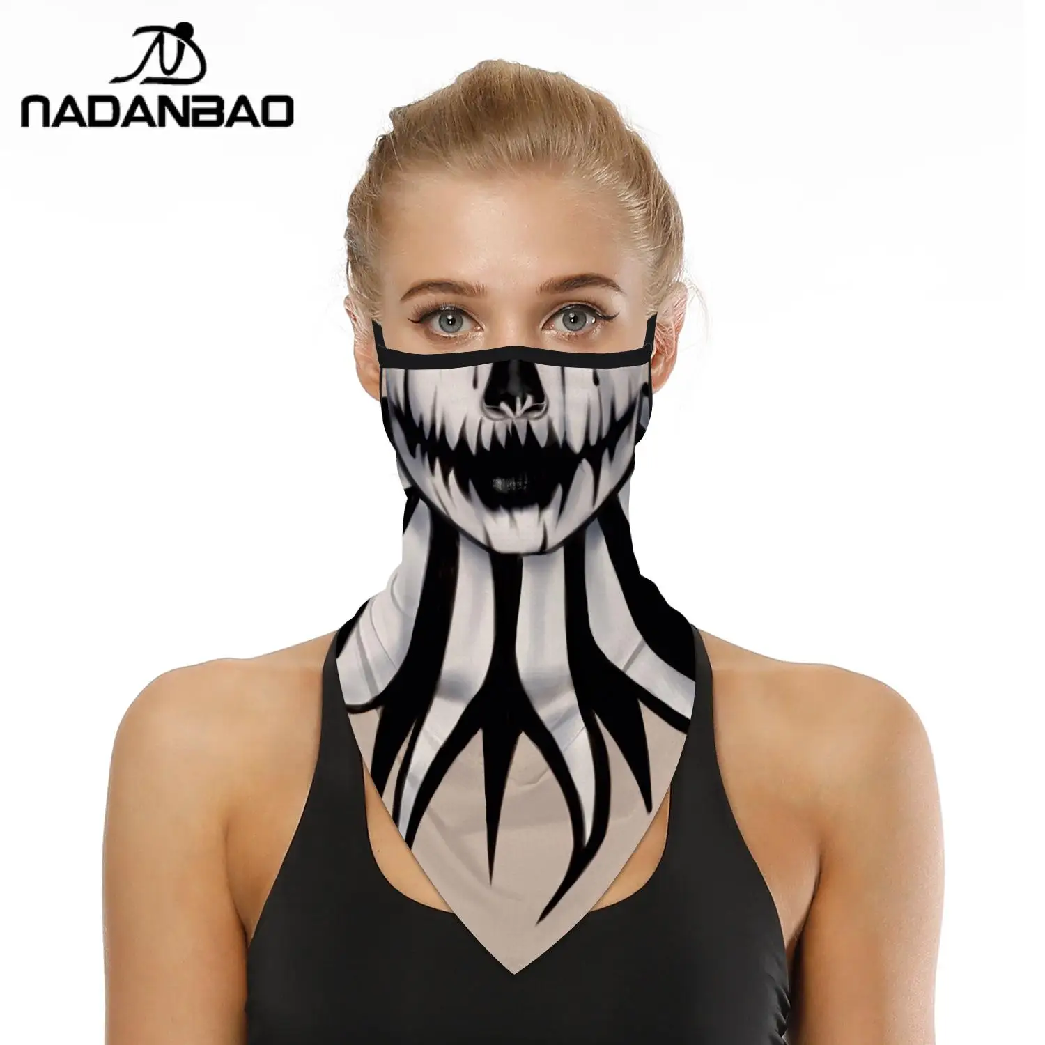 

NADANBAO Adult Hiking Cycling Fishing Face Mask Skull Printed Triangle Scarf Breathable Riding Neck Outdoor Balaclava Bandana