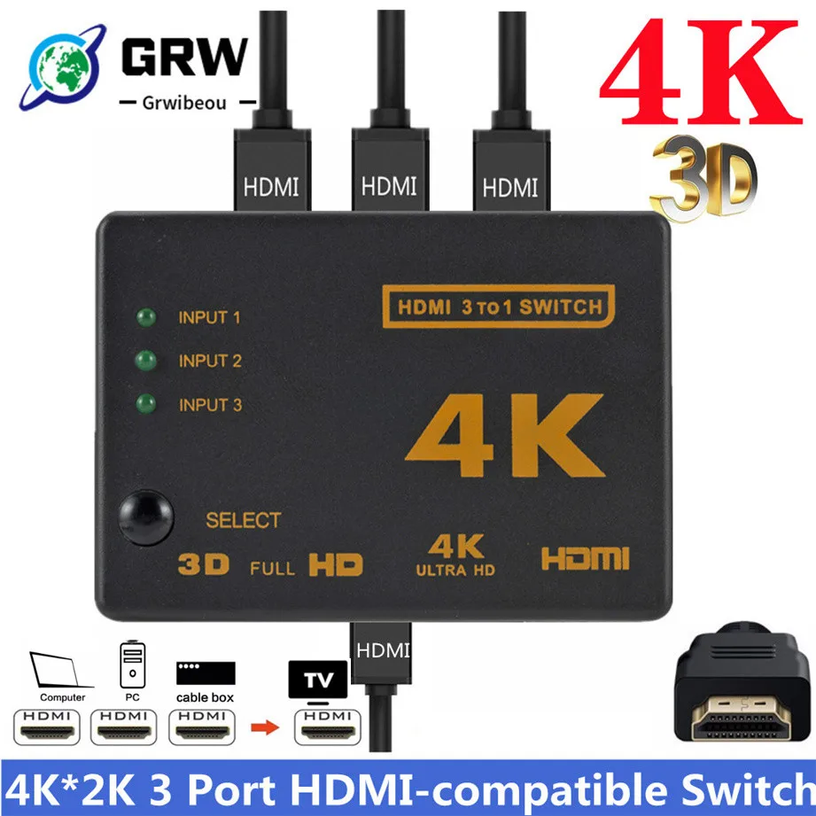 Adaptador de salida HDMI para diferentes dispositivos, cable splitter, conmutador de vídeo...