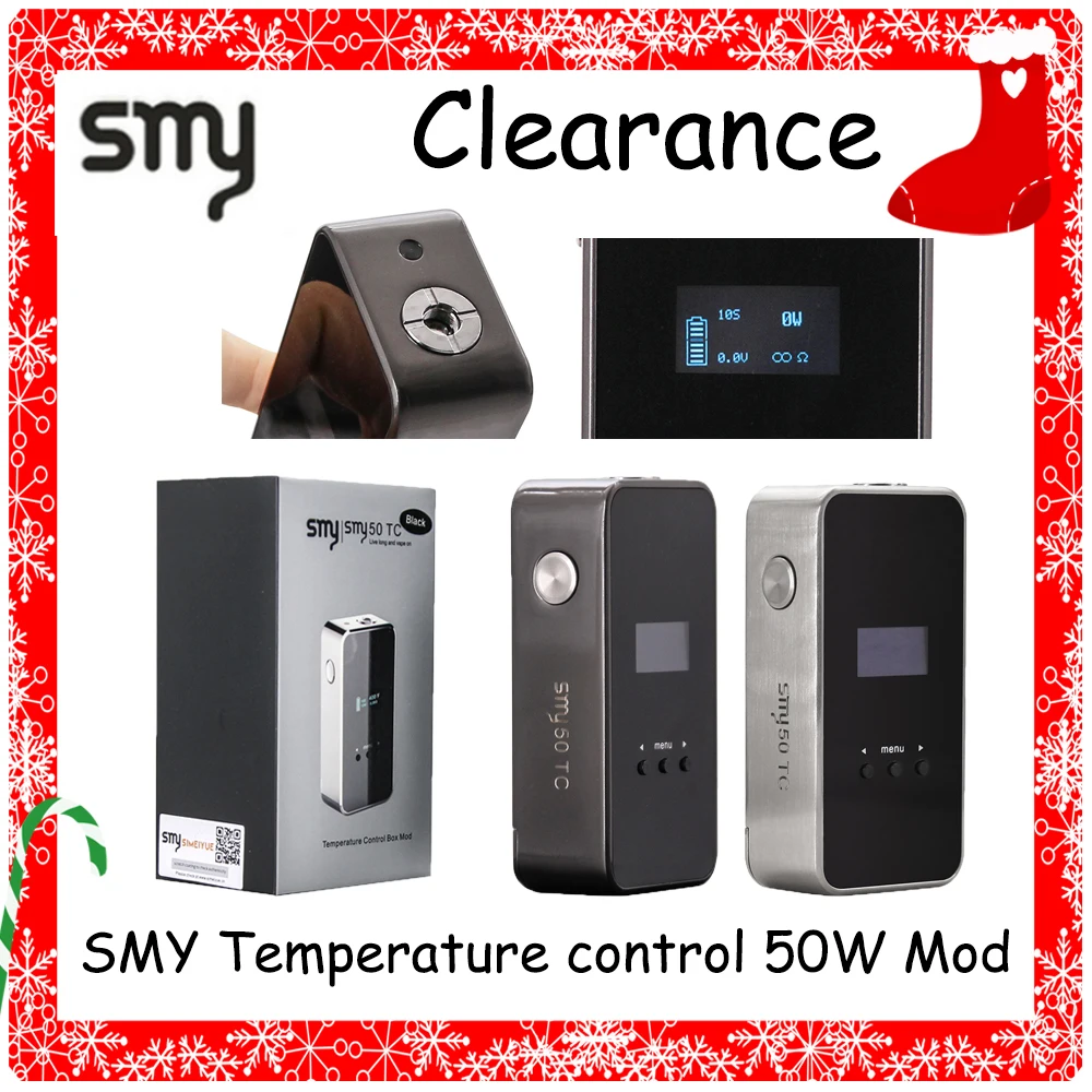 Зазор SMY 50 TC мод 50 Вт мини бокс подходит 18650 батарея контроль температуры механическая электронная сигарета Vape испаритель мод