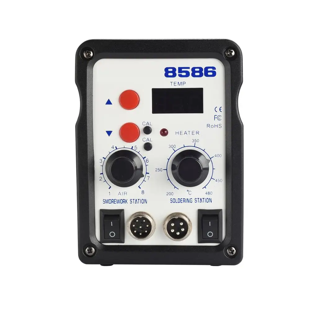 220 В 8586 700 Вт 2 в 1 SMD паяльная станция горячий воздушный пистолет+ паяльник с бесплатными подарками