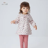 db18632 dave bella autumn baby girls cute floral print clothing sets kids girl fashion full sleeve sets children 2 pcs suit