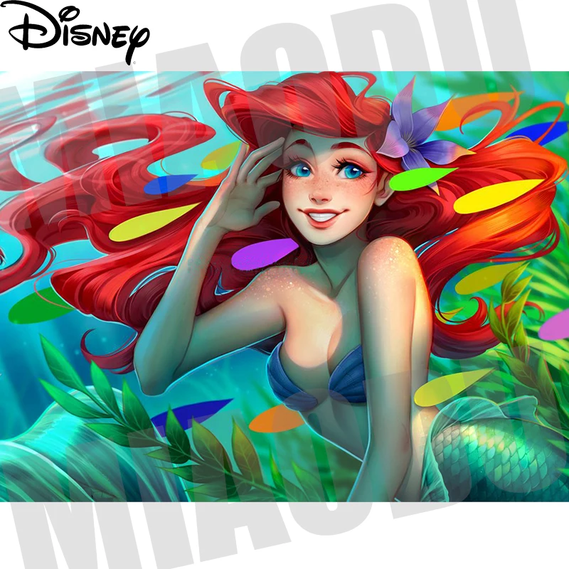 

Disney Cartoon Mermaid Ariel DIY 5D Diamond Painting Cross Stitch Embroidery Full Diamond Mosaic Wall Decor Child Birthday Gift