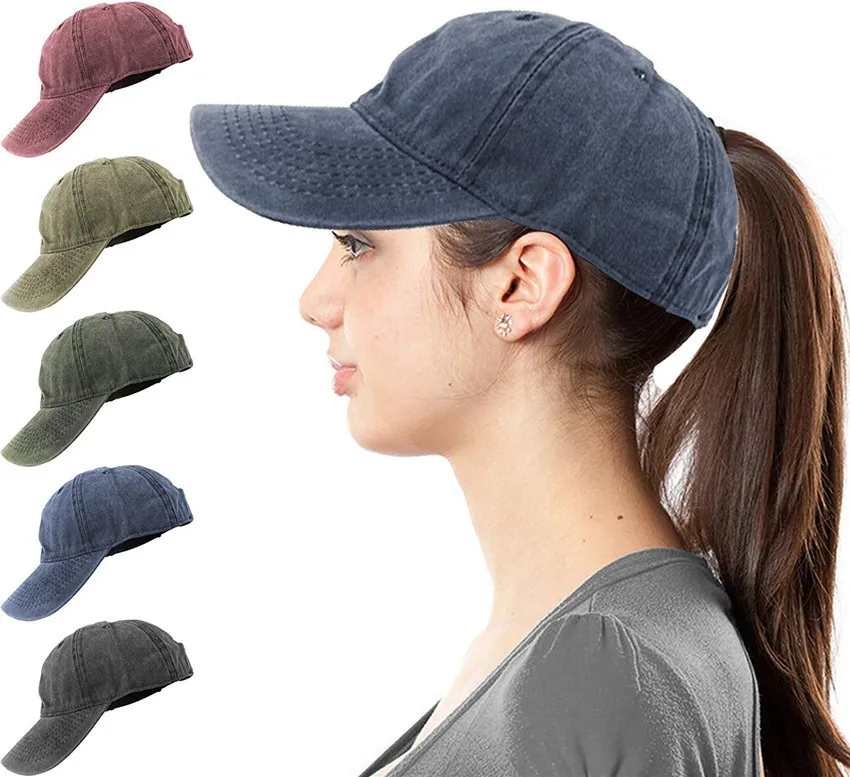 

High Quality Ponytail Baseball Cap Messy Bun Hats Outdoor Sport Hat Snapback Sun Hat Hip Hop Hat Cross Hat Summer Adjustable Cap