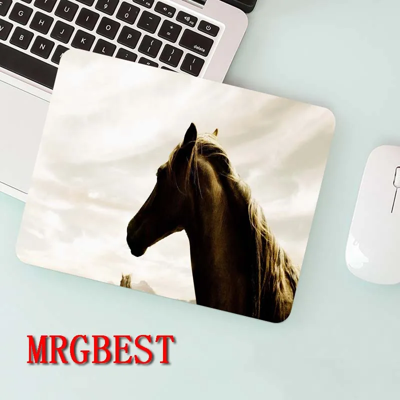 

MRGBEST big promotion 22X18cm non-locking mouse pad animal horse pattern laptop desk daily office gaming