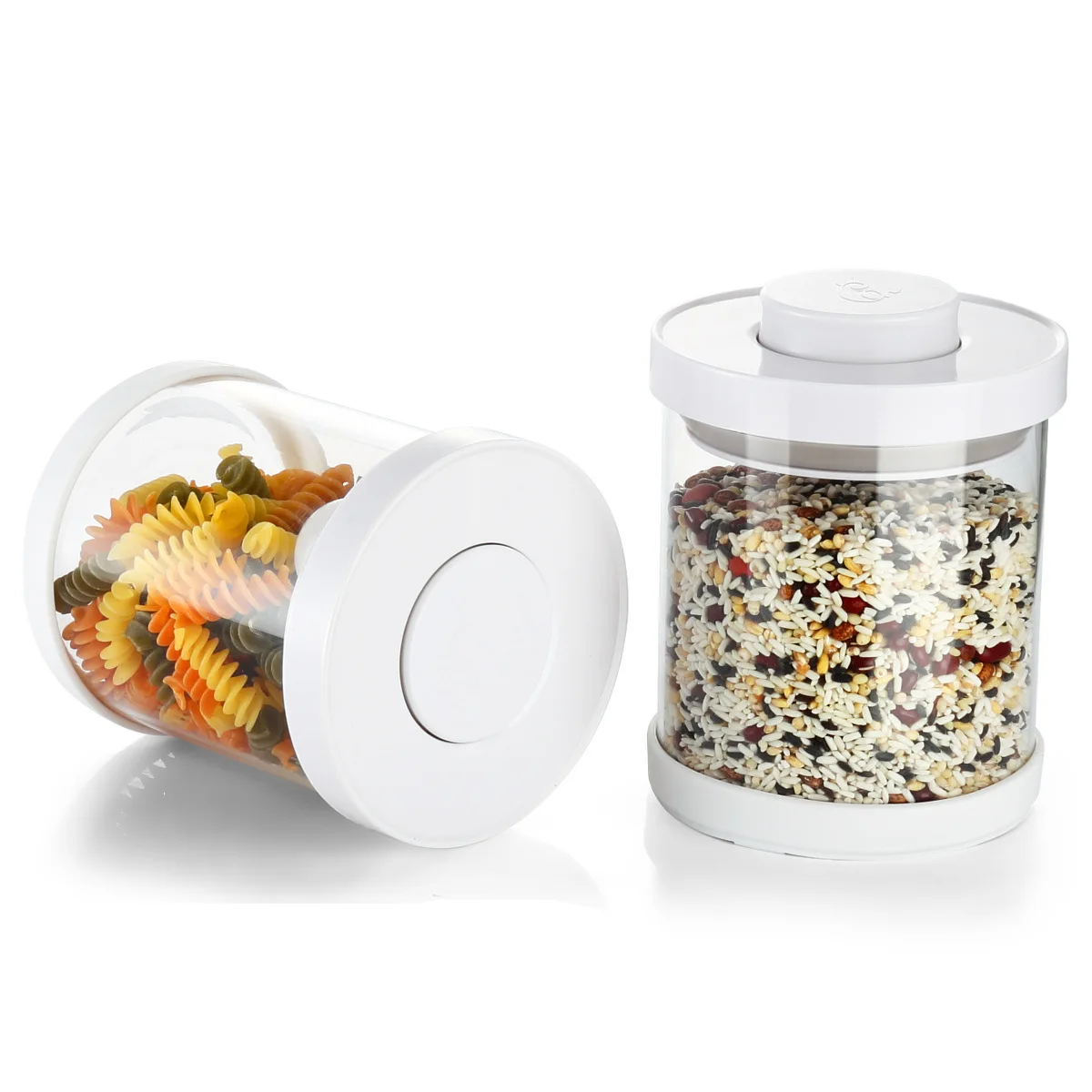 Press Food Storage Containers Strong Glass Sealed Can Jar Grain Cereal Kitchen Fridge | Дом и сад