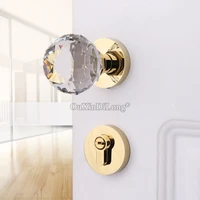 top luxury european crystal ball lock copper interior door knobs lock living room bedroom bathroom mute door locks