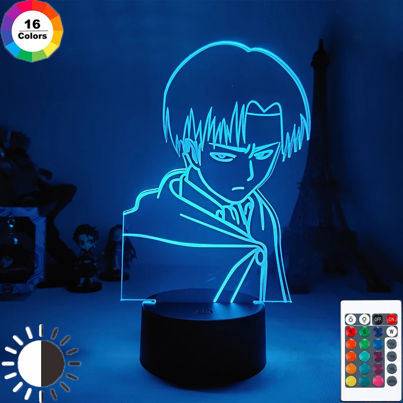 3D Led Night Light Anime Attack on Titan Ackerman Lamp for Room Decor Cool Birthday Gift Kids Bedside Desk Battery | Лампы и освещение