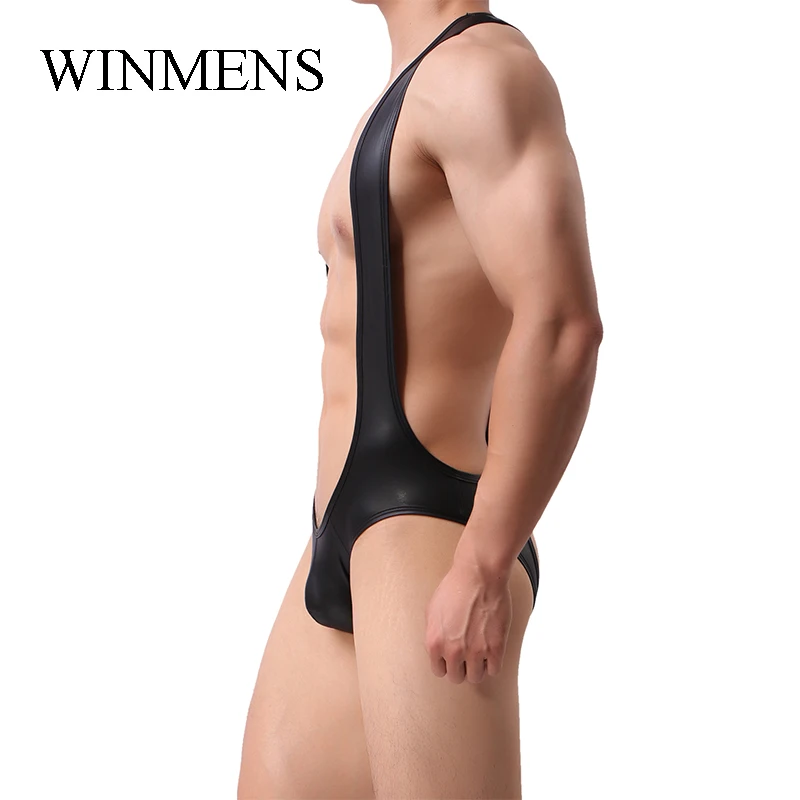 Мужские трусы брифы с открытой спиной черные из спандекса забавным выпуклым