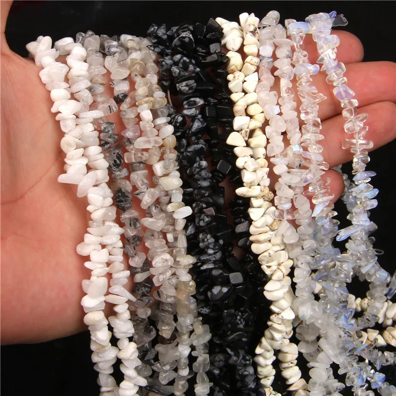 Белые кристаллические кварцевые чипы бусины 3-5 мм опал Howlite гравий каменные для
