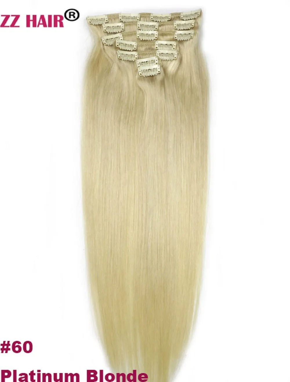 ZZHAIR 100 г-140 г 1"-24" волосы remy для машинного изготовления 7 шт. в наборе человеческие волосы для наращивания на всю голову набор Натуральные Прямые Волосы