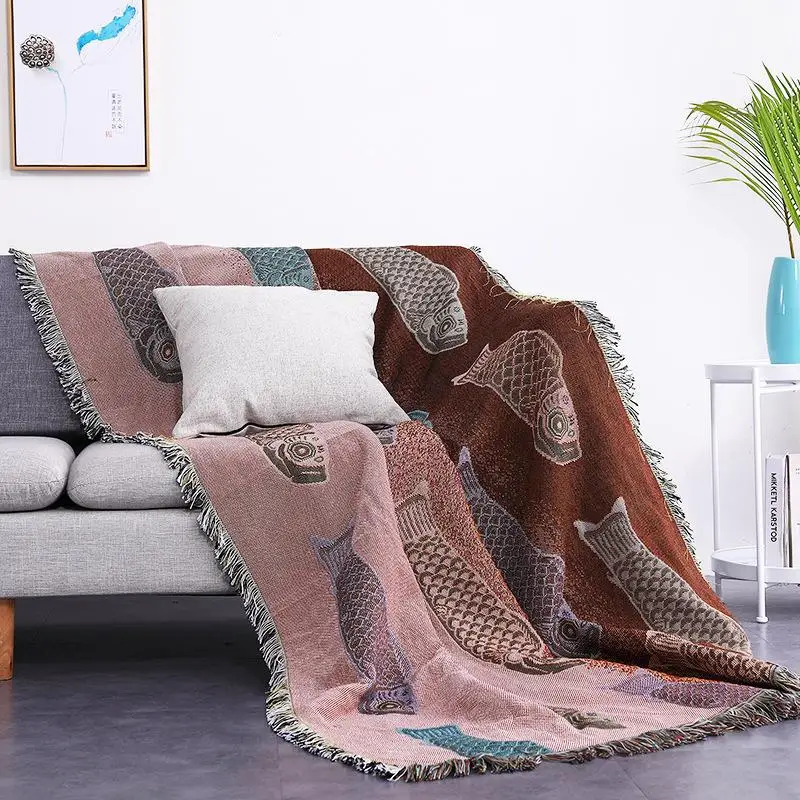 

28Decorative Sofa Blanket with Tassel Sofa Cover Dust Cover Tapestry Throw Blankets for Travel Plane Cobertor Bedspread Koc