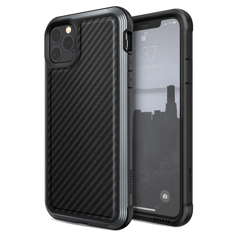 Black Carbon Fiber X-Doria Defense Lux чехол для телефона iPhone 11 Pro Max военный класс падение проверенный чехол Чехол для iPhone11 Pro Алюминиевый Чехол Coque - Цвет: Black Carbon Fiber