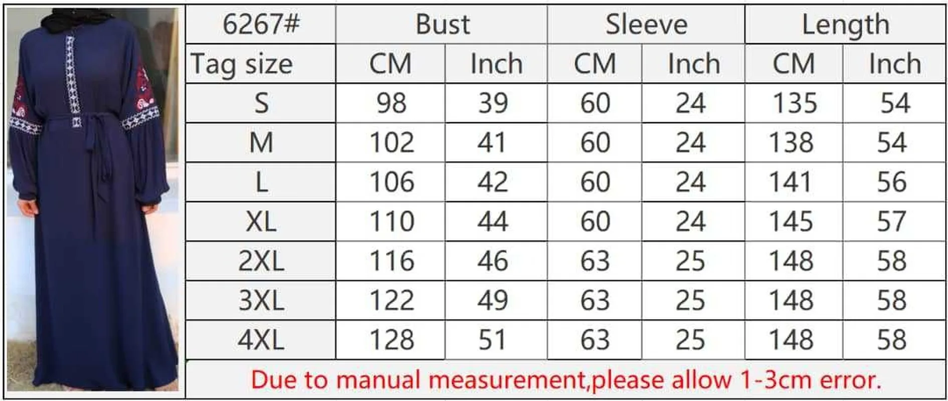 

Donsignet Muslim Woman's Dress Muslim Fashion Long-sleeve Chiffon Embroidery Long Dress Middle East Arab Abaya Muslim Dress