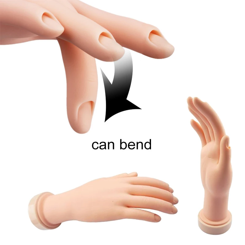 

Hand flexible silicone prosthesis personal salon manicure tools professional practice nail art hand soft training display model