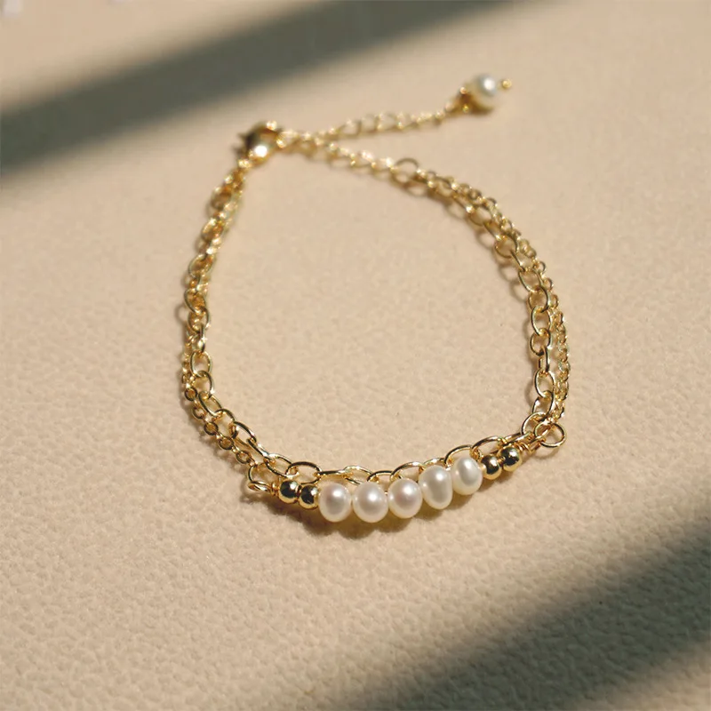 

Lexie Diary 2021 New Fashion Creative Natural Freshwater Pearls Double Layer Bracelet for Women Accessory Jewelry