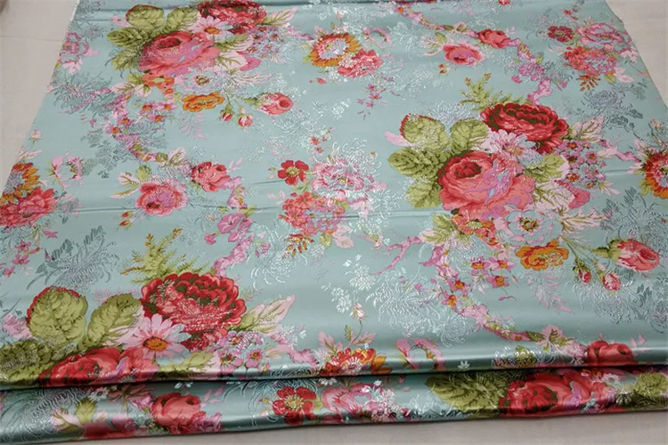 CF213 1 ярд фиолетовый пион китайский свадебное платье невесты ткань Cheongsam ткань фестиваль жаккардовые парчи DIY Ткань для шитья