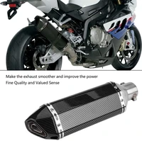 motorcycle turbo exhaust down pipe carbon fiber moto silencer with db killer acrapovich muffler pipe band flanges