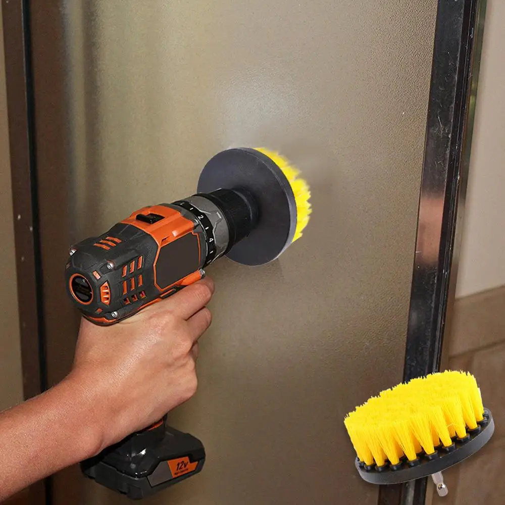 DIHAKI дрель Мощность скраб Чистящая Щетка для кожи древесно пластиковая мебель