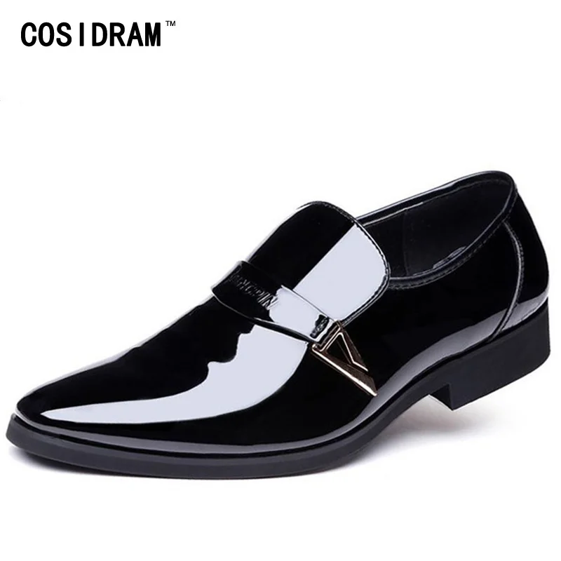 COSIDRAM/мужские деловые свадебные туфли оксфорды из лакированной кожи модельные с