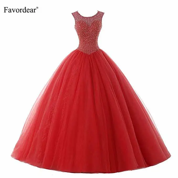 Favordear Vestido De 15 Anos бордовый Emerld зеленые красные бусинки Пышное Платье для маленькой