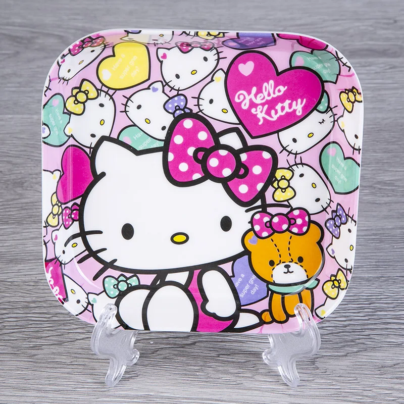 Cartoon Hellokitty Kitchen Plate Toys For Girl Gift 14*14cm Fashion Style Tool Toy |