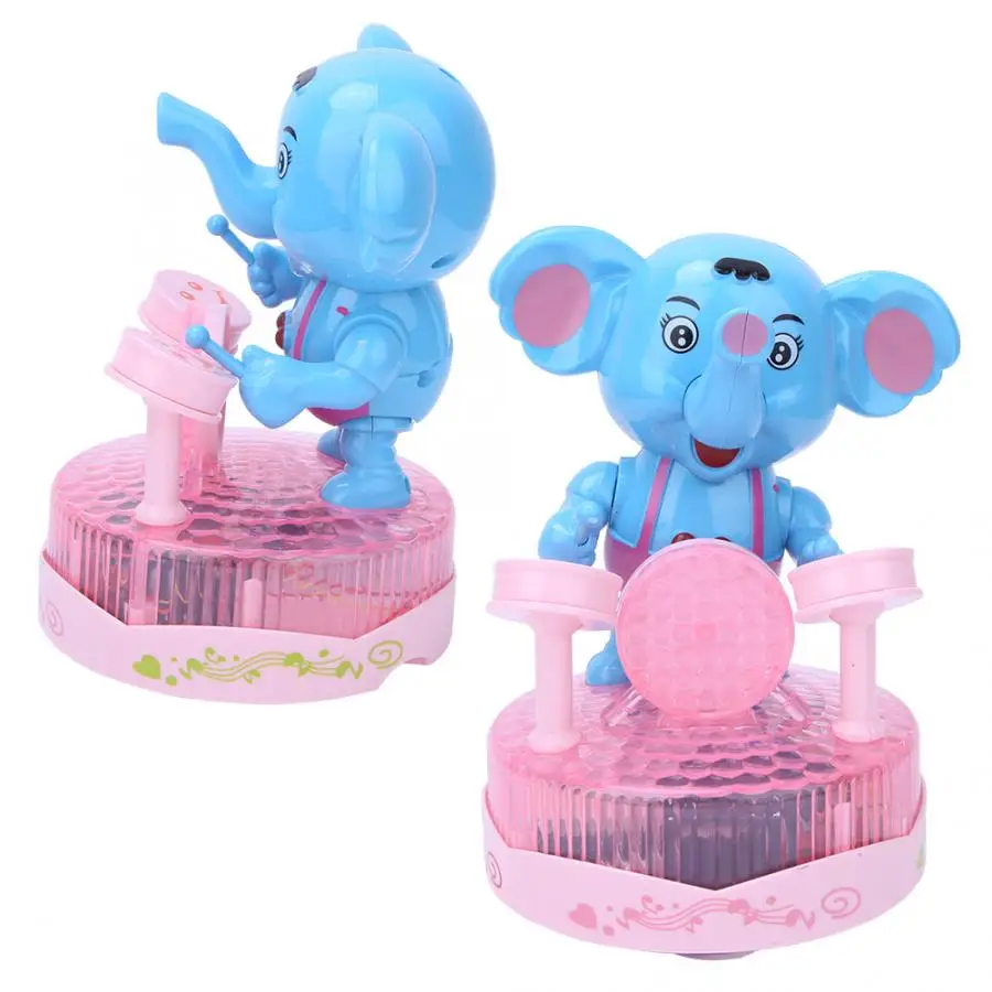 Электрический слон барабан игрушки животных с музыкой светильник для малышей и