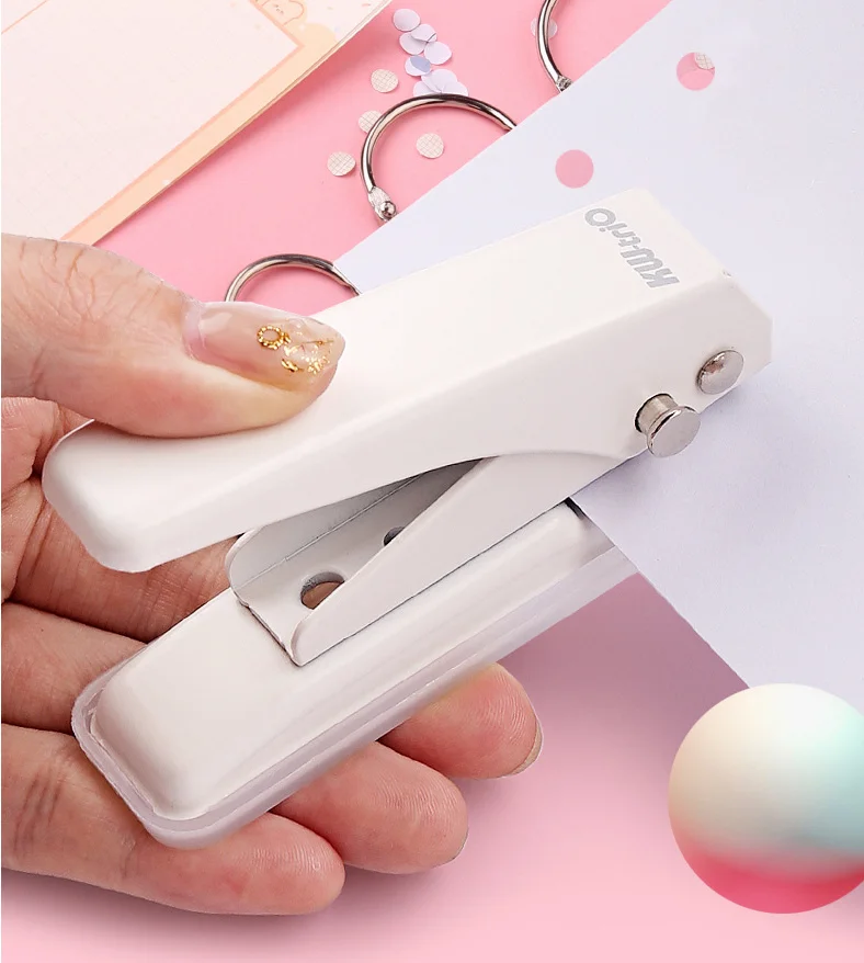 

Single Hole Paper Punch Handheld Metal Hole Puncher 20 Sheet A4 Capacity 6mm For A4 A5 B5 Notebook Scrapbook Diary Planner DIY