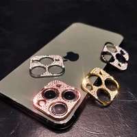 luxury 3d crystal glitter stone for iphone 11 12 mini pro max fashion bling diamond lens protection camera protector pc cover