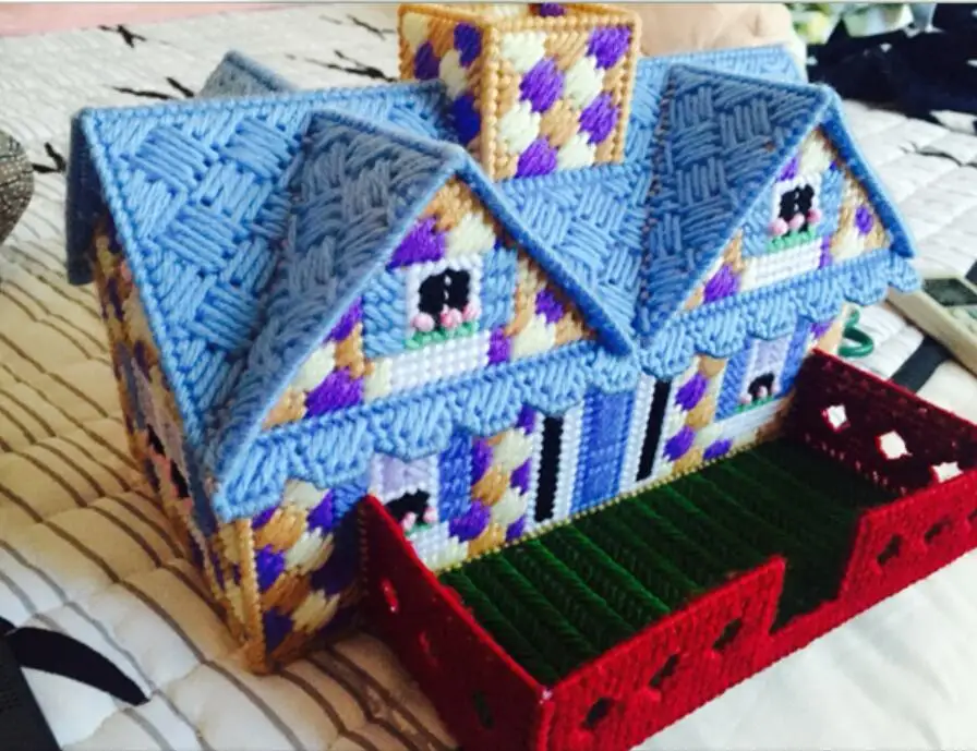 Домашняя коробка для хранения салфеток 25x21x16 см Набор вышивки сделай сам набор