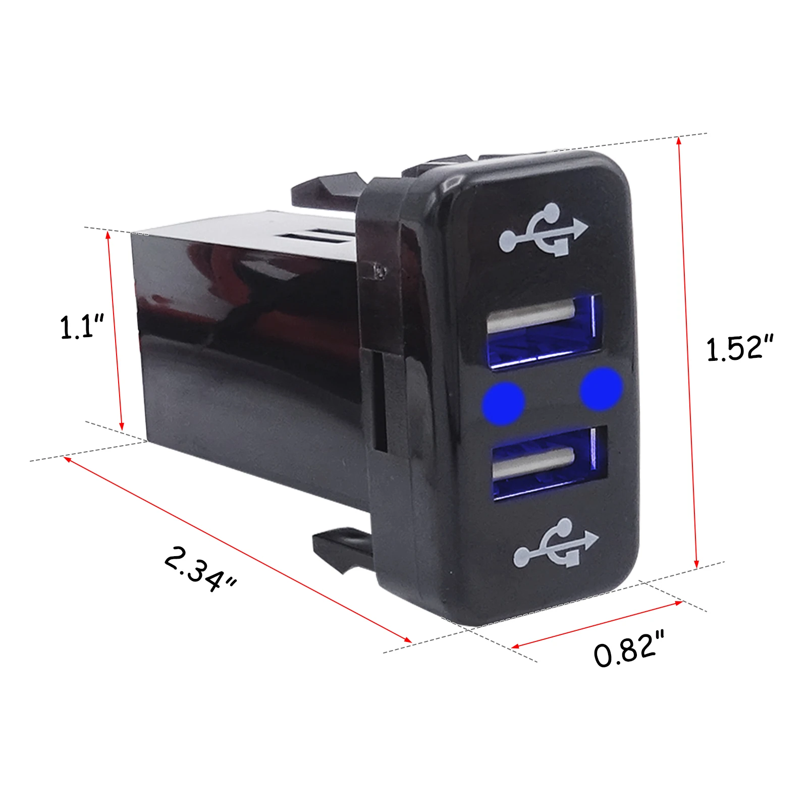 for toyota tundra 4runner dual blue usb power charger switch phone charging adapter waterproof for fj land cruiser tacoma hilux free global shipping