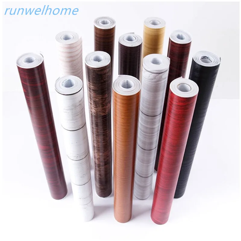 

Waterproof pvc dormitory wood grain stickers Boeing film self-adhesive wallpaper wardrobe cabinets old door furniture renovation