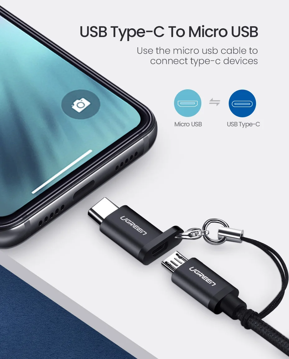 Ugreen USB адаптер USB C на Micro USB OTG Тип Кабеля C конвертер для Macbook samsung Galaxy S8 S9 huawei p20 pro p10 OTG адаптер