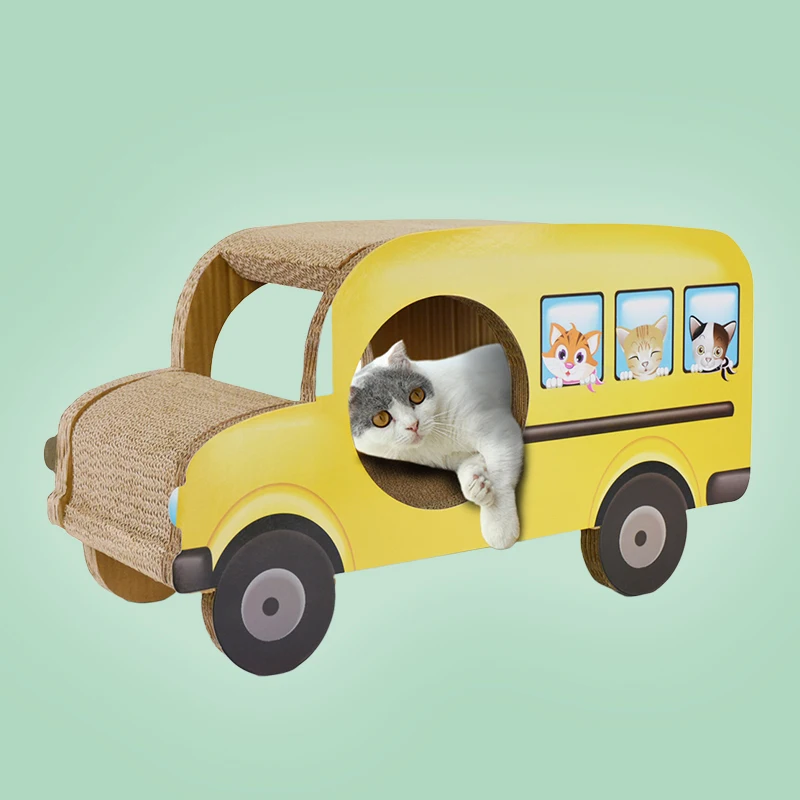 Школьный автобус домик для кошек с царапинами корзина мороженого скребки