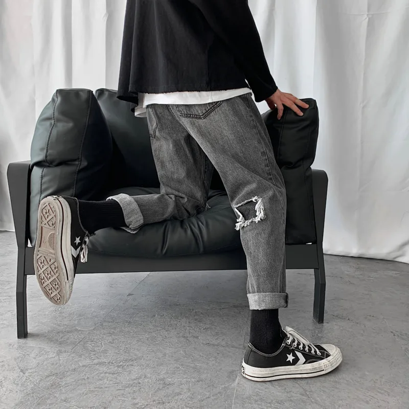 Весна и осень 2020 новые молодежные Популярные парные облегающие джинсы модные