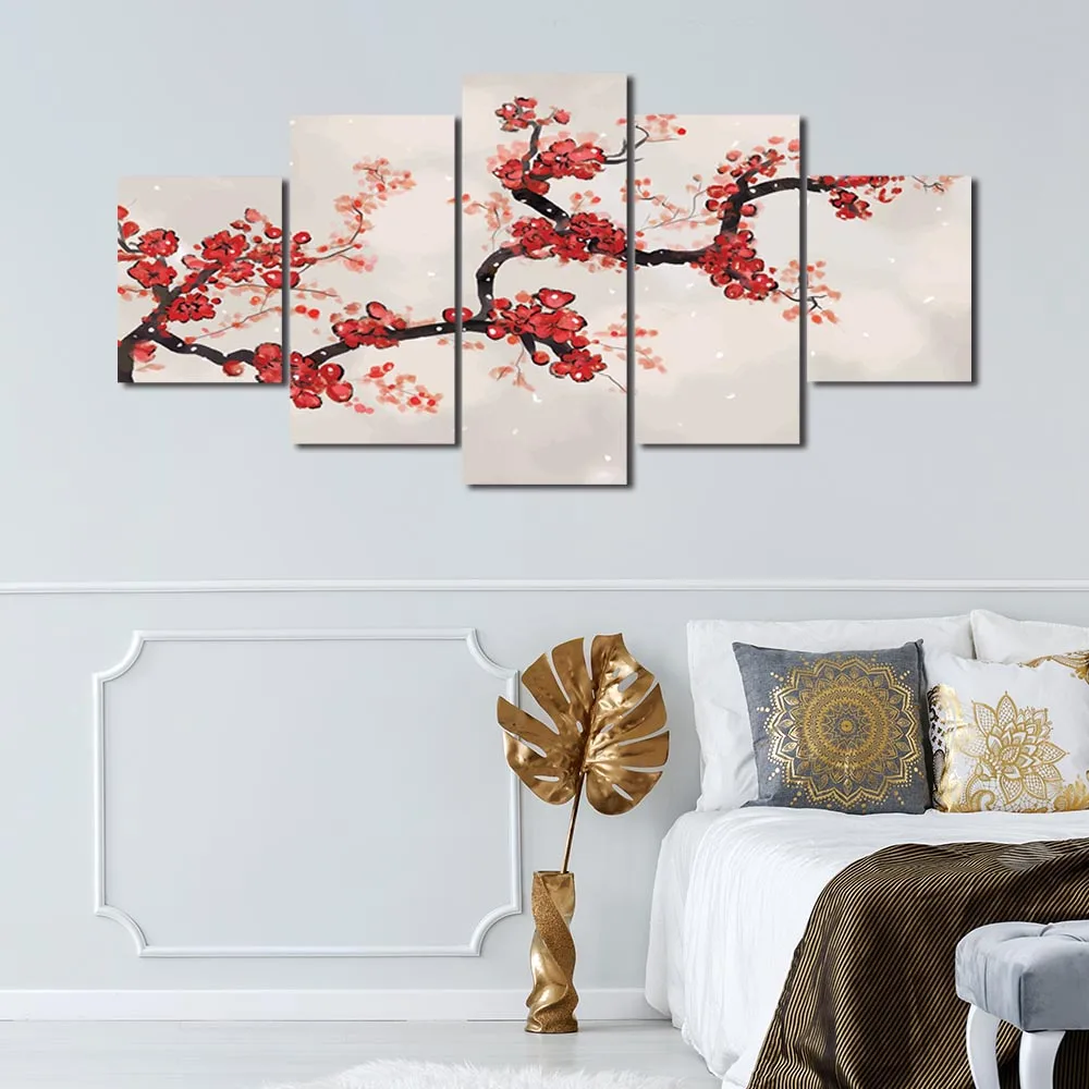 

Современная Картина на холсте вишневые цветы плакаты и принты Настенная картина для гостиной домашний декор с рамкой